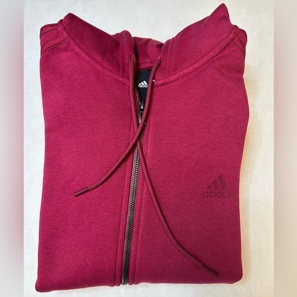 Adidas women’s full zip fleece lined 3strip hoodie with drawstring hood Sz-M.D18 - Picture 5 of 9